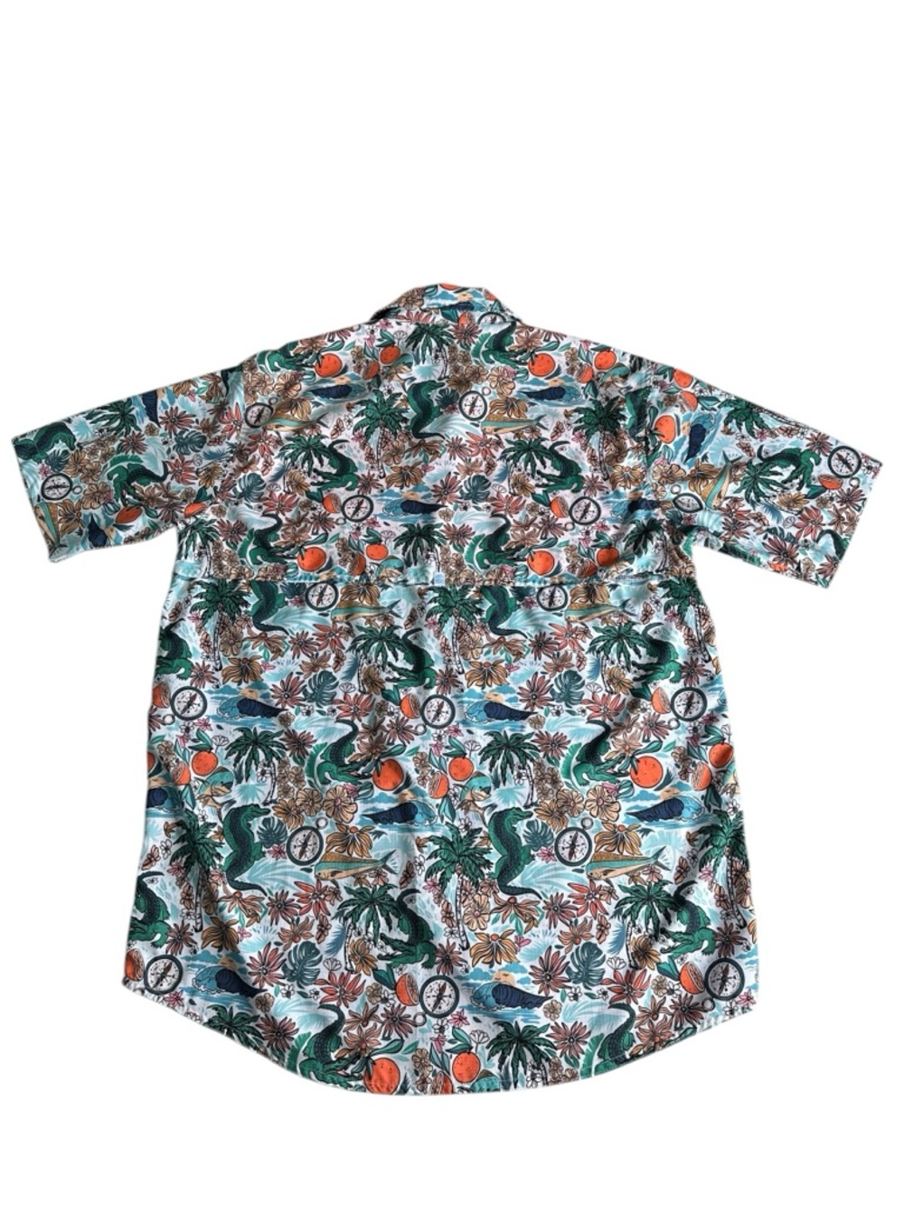 Scales Men’s Fish & Game Button Down Shirt. Size Large. Alligator, Oranges - Picture 2 of 6